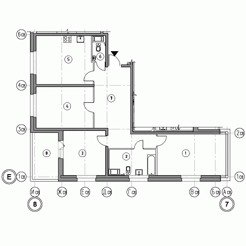 Трёхкомнатная квартира 101.6 м²