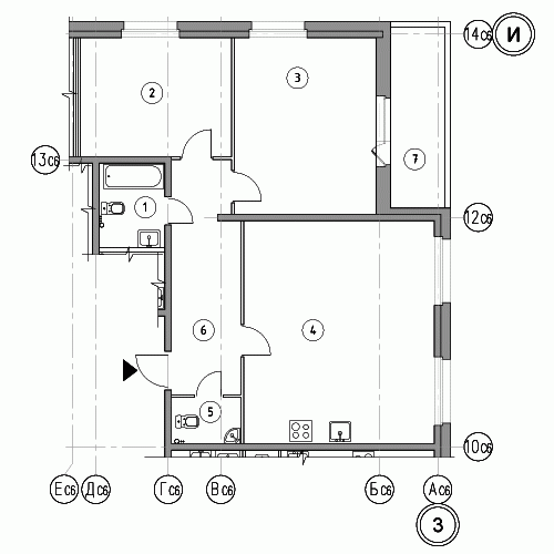 Двухкомнатная квартира 92.4 м²
