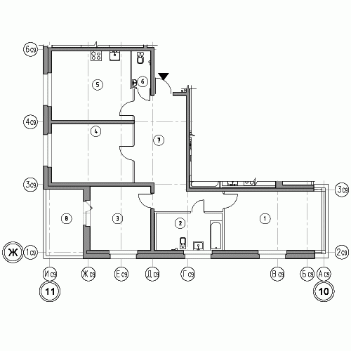 Трёхкомнатная квартира 102.7 м²